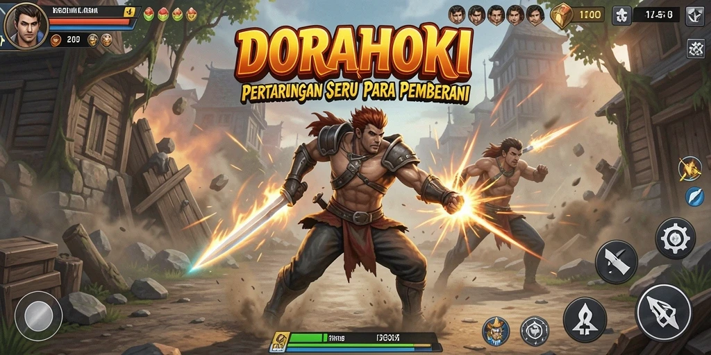 Gameplay DORAHOKI yang seru dan mendebarkan dalam pertarungan Fighting.