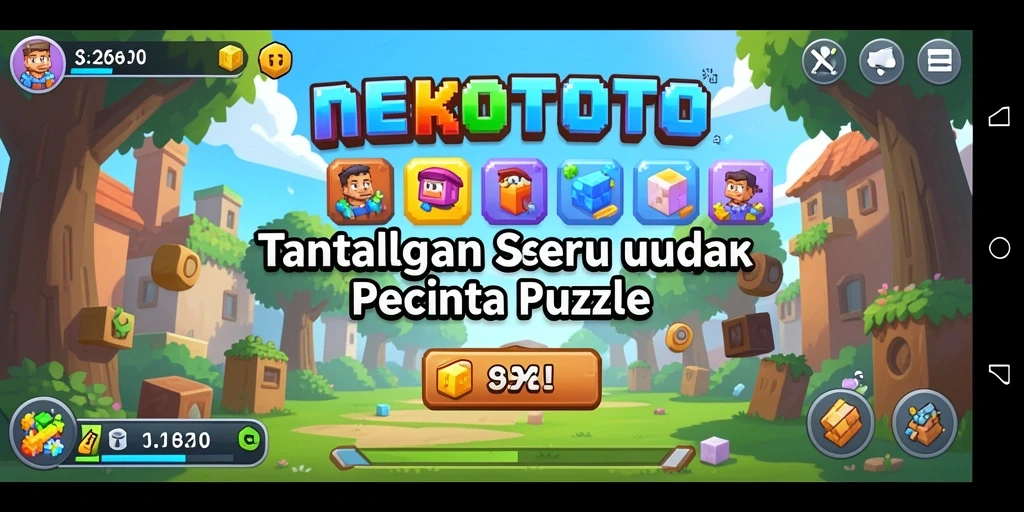 Screenshot gameplay NEKOTOTO menampilkan tantangan Puzzle yang seru.