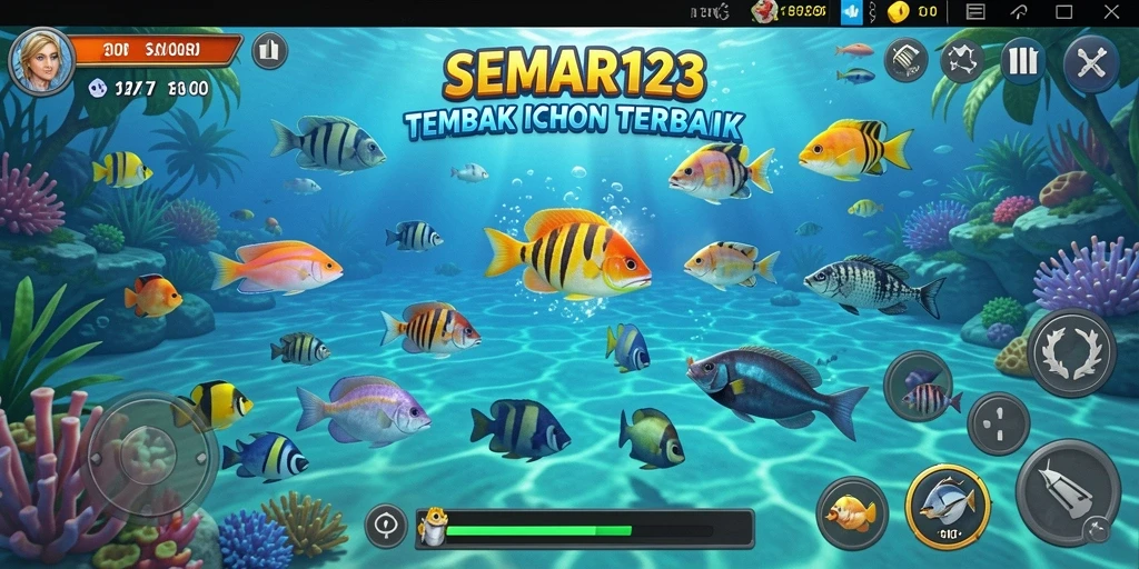 Screenshot gameplay SEMAR123 menampilkan aksi seru menangkap ikan.