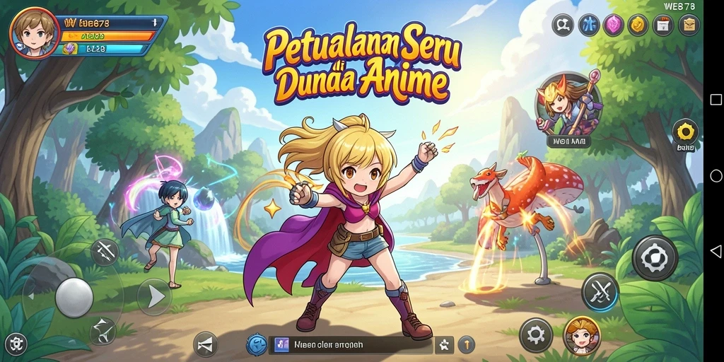 Tampilan menarik dari gameplay seru WE878 di dunia Anime.